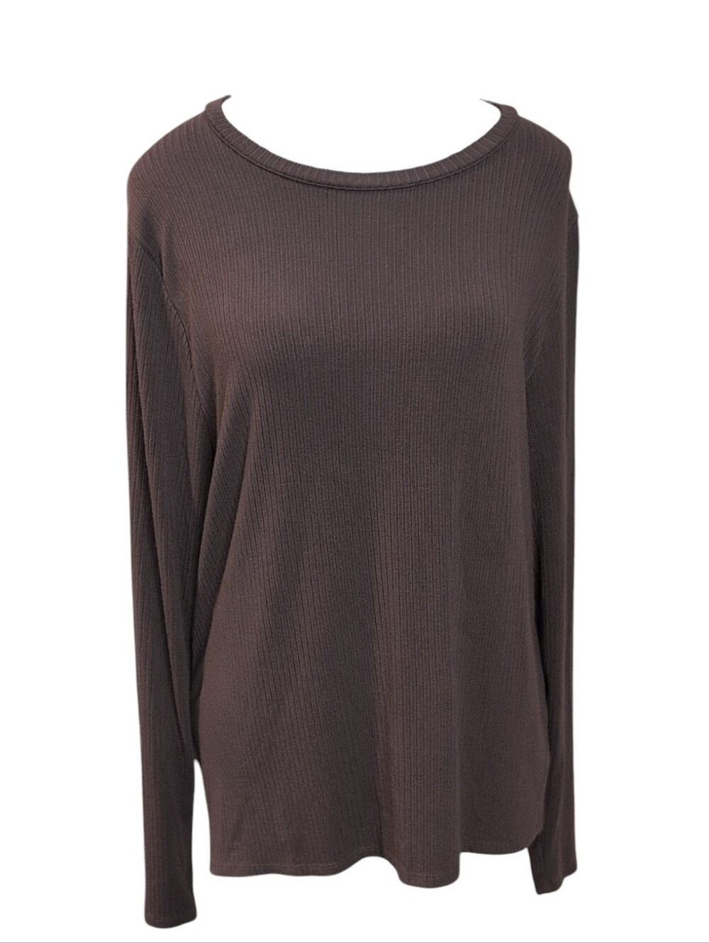 Splendid Brown Ribbed Long Sleeve Top Size XXL